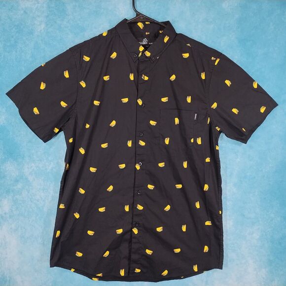 Molokai Surf Co. Men's TACOS Shirt, Black, Size Large - Picture 1 of 4